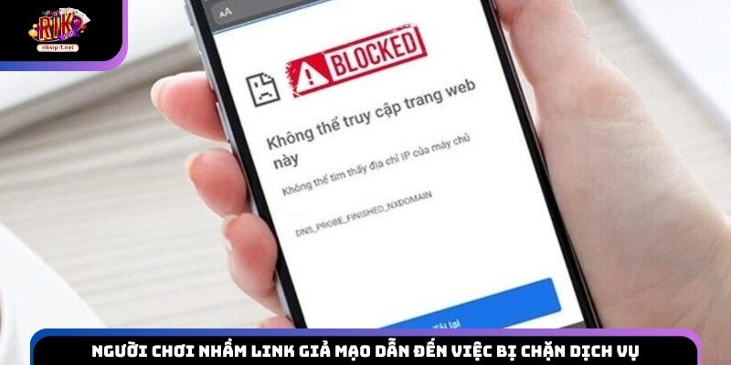 Người chơi nhầm link giả mạo dẫn đến việc bị chặn dịch vụ